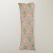 Coussins Longs Belles Fleurs roses sur Lucky Beige (Devant (Vertical))
