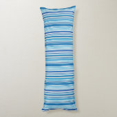 Coussins Longs Belles rayures blanches bleues (Dos (Vertical))