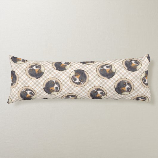 Coussins Longs Bernese Mountain Dog Berner Peinture de mignons an (Devant)