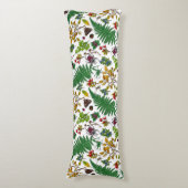 Coussins Longs Berries forestières, feuilles et buissons sur blan (Devant (Vertical))