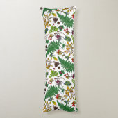 Coussins Longs Berries forestières, feuilles et buissons sur blan (Dos (Vertical))