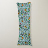 Coussins Longs Berry Motif à fleurs orange Swirl Turquoise - (Devant (Vertical))