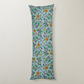 Coussins Longs Berry Motif à fleurs orange Swirl Turquoise - (Dos (Vertical))