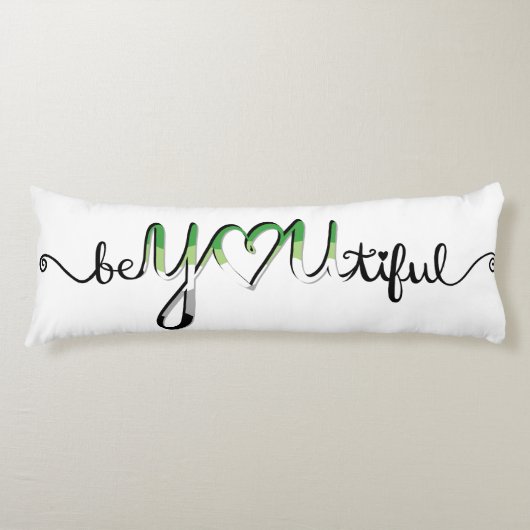 Coussins Longs BeYOUtiful Aromantic Fierté drapeau Aro message pe (Devant)