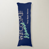 Coussins Longs Bienvenue à bord Nom du bateau Dark Navy Bleu Naut (Devant (Vertical))