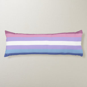 Coussins Longs Bigender Pride, Impression par bandes, Fierté LGBT