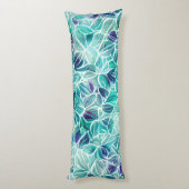 Coussins Longs Bijoux Blues Motif feuille (Dos (Vertical))