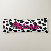 Coussins Longs Black and white cow spots personalized (Dos)