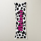 Coussins Longs Black and white cow spots personalized (Devant (Vertical))