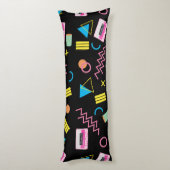 Coussins Longs Black Colorful Eighties 80's Retro Motif (Dos (Vertical))