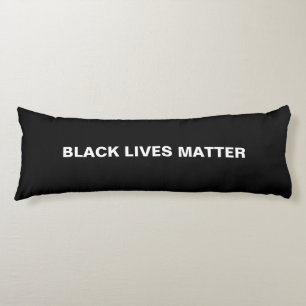 Coussins Longs Black Lives Matt noir et blanc texte minimaliste