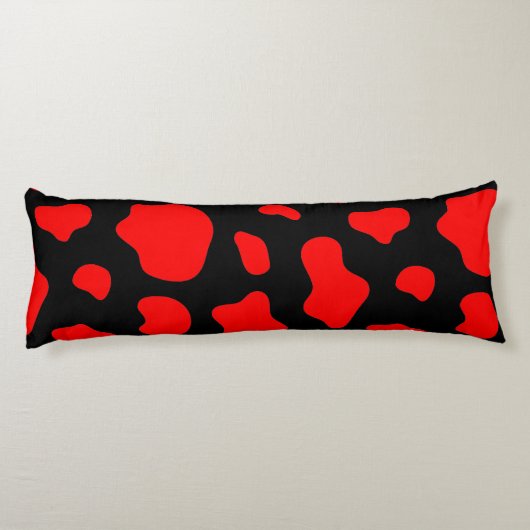 Coussins Longs Black Pillow with Red Spots. (Dos)