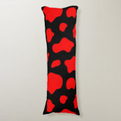 Coussins Longs Black Pillow with Red Spots. (Devant (Vertical))