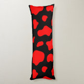 Coussins Longs Black Pillow with Red Spots. (Dos (Vertical))