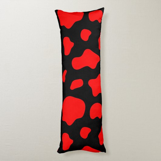 Coussins Longs Black Pillow with Red Spots. (Dos (Vertical))
