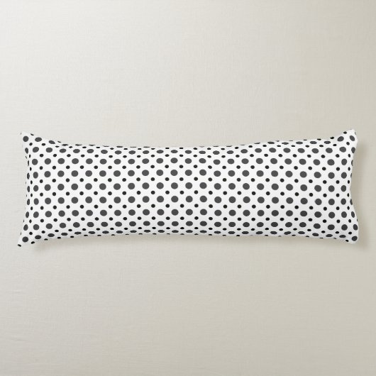 Coussins Longs Blanc avec des pois gris et noirs (Devant)