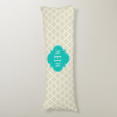 Coussins Longs Blanc Beige Marocain #5 Sarcelle 3 Initiale Monogr (Devant (Vertical))