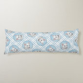 Coussins Longs Blanc Chat Portrait Peinture Cute Art Original (Devant)