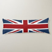 Coussins Longs Blanc de drapeau d'Union Jack et bleu rouges (Dos)