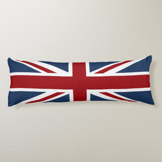 Coussins Longs Blanc de drapeau d'Union Jack et bleu rouges (Dos)