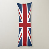 Coussins Longs Blanc de drapeau d'Union Jack et bleu rouges (Dos (Vertical))