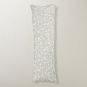 Coussins Longs Blanc sur beige | Motif d'étoiles d'impression Lin (Devant (Vertical))