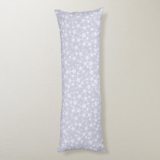 Coussins Longs Blanc sur Dusty Purple | Motif d'étoiles d'impress (Dos (Vertical))