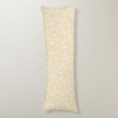 Coussins Longs Blanc sur jaune | Motif d'étoiles d'impression Lin (Devant (Vertical))