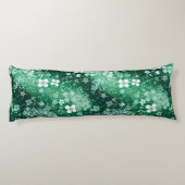 Coussins Longs Blancs Trèfles Verts Chic & Points sur Fond Vert F (Dos)
