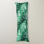 Coussins Longs Blancs Trèfles Verts Chic & Points sur Fond Vert F (Devant (Vertical))