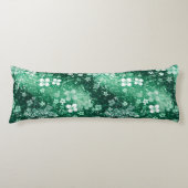 Coussins Longs Blancs Trèfles Verts Chic & Points sur Fond Vert F (Devant)
