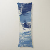 Coussins Longs Bleu Abstrait et ivoire (Devant (Vertical))