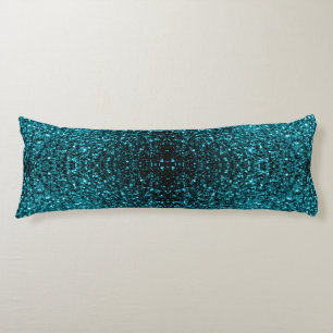 Coussins Longs Bleu aqua brillant faux paillettes scintille