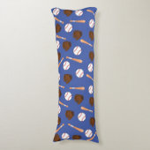 Coussins Longs Bleu Baseball Sport Thème Body Oreiller (Devant (Vertical))