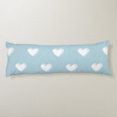 Coussins Longs Bleu blanc mignon simple Motif de coeur (Dos)
