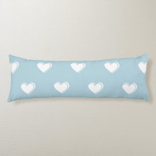 Coussins Longs Bleu blanc mignon simple Motif de coeur
