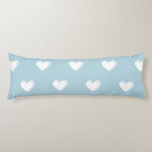 Coussins Longs Bleu blanc mignon simple Motif de coeur (Devant)