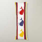 Coussins Longs Bleu bleu bleu bleu jaune BALEINE rayée (Devant (Vertical))