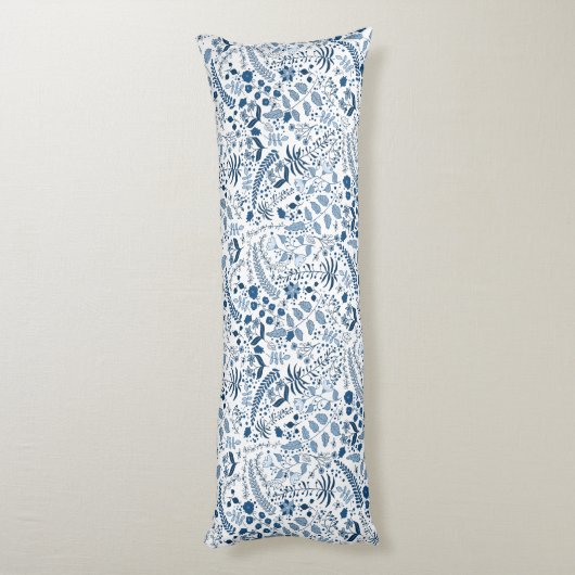 Coussins Longs BLEU CLASSIQUE | Beauté florale Boho (Dos (Vertical))