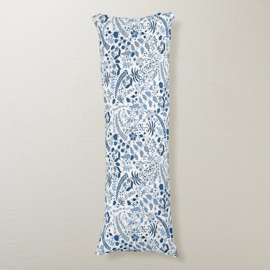 Coussins Longs BLEU CLASSIQUE | Beauté florale Boho (devant Vertical)