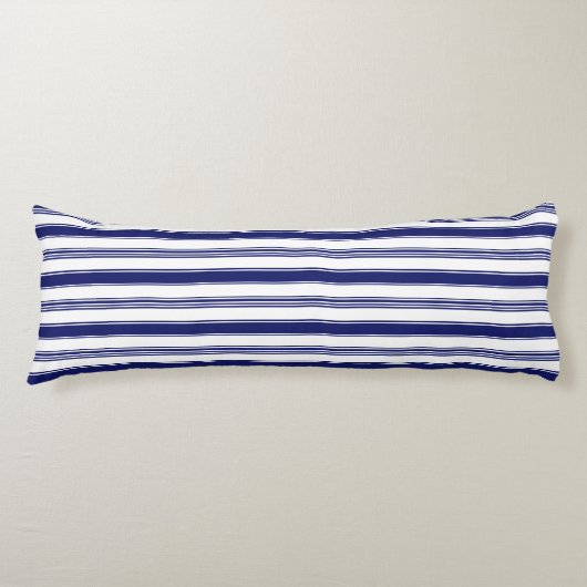 Coussins Longs Bleu de la voile bandes horizontales (Devant)