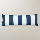 Coussins Longs Bleu de marine, Blancs, Motif rayé (Dos)