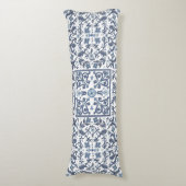 Coussins Longs Bleu denim floral (Devant (Vertical))