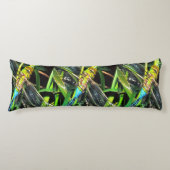 Coussins Longs Bleu Dragonfly Shimmering Wings Peinture (Devant)