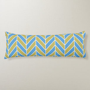 Coussins Longs Bleu Et Arbre D'Or