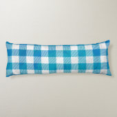 Coussins Longs Bleu et blanc À damiers Buffalo Plaid (Dos)