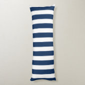 Coussins Longs Bleu et blanc de la marine marine (Dos (Vertical))