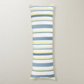 Coussins Longs Bleu Jaune Blanc Aquarelle Rayures (Devant (Vertical))