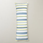 Coussins Longs Bleu Jaune Blanc Aquarelle Rayures (Dos (Vertical))
