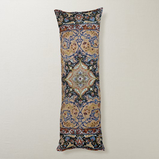 Coussins Longs Bleu jaune doré de Perse centrale  (Dos (Vertical))